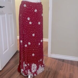Red beaded adjustable lsaree skirt Saree wrap sold separately